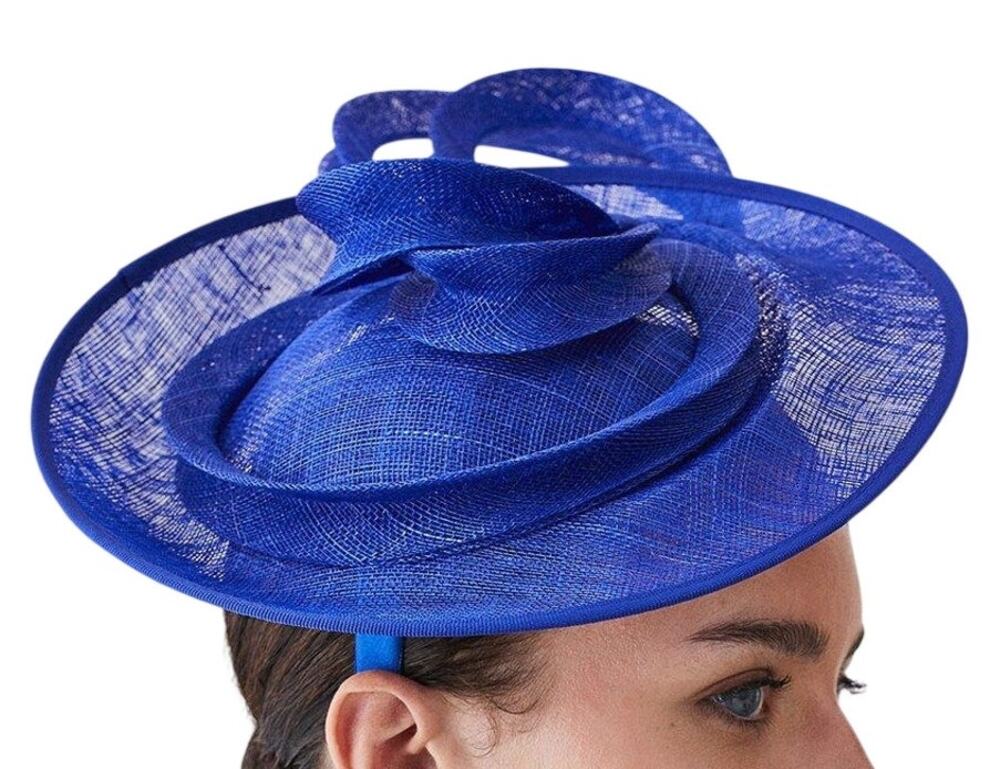 Karen Millen Elegant Blue Asymmetric Disc Headband Fascinator One Size
